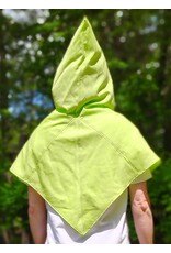 Cloakmakers.com H577-Washable Lightweight Bright Lichen Wool Blend Hooded Cowl w/ Blue Dragon Embroidery w/ Pointy Hood