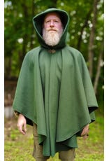 Cloakmakers.com 6043-Washable Green Fleece Ruana Cloak w/ Antique Bronze Tone Clasp