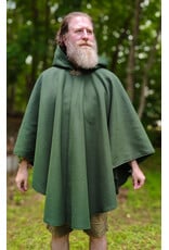 Cloakmakers.com 6043-Washable Green Fleece Ruana Cloak w/ Antique Bronze Tone Clasp