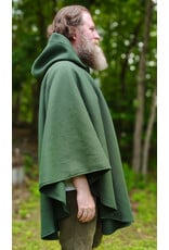 Cloakmakers.com 6043-Washable Green Fleece Ruana Cloak w/ Antique Bronze Tone Clasp
