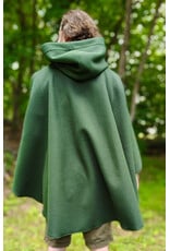 Cloakmakers.com 6043-Washable Green Fleece Ruana Cloak w/ Antique Bronze Tone Clasp