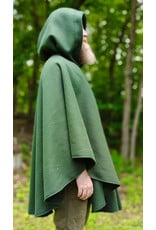 Cloakmakers.com 6043-Washable Green Fleece Ruana Cloak w/ Antique Bronze Tone Clasp