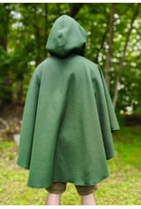 Cloakmakers.com 6043-Washable Green Fleece Ruana Cloak w/ Antique Bronze Tone Clasp