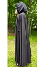 Cloakmakers.com 6044-Washable Black Hard Faced Fleece Raincloak w/ Silver Tone Clasp