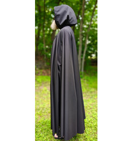 Cloakmakers.com 6044-Washable Black Hard Faced Fleece Raincloak w/ Silver Tone Clasp