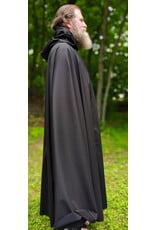 Cloakmakers.com 6044-Washable Black Hard Faced Fleece Raincloak w/ Silver Tone Clasp