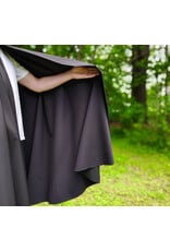 Cloakmakers.com 6044-Washable Black Hard Faced Fleece Raincloak w/ Silver Tone Clasp