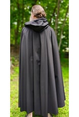 Cloakmakers.com 6044-Washable Black Hard Faced Fleece Raincloak w/ Silver Tone Clasp