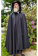 Cloakmakers.com 6046-Washable Black Hard Face Fleece Cloak w/ Rain Resistance & Silver Tone Clasp