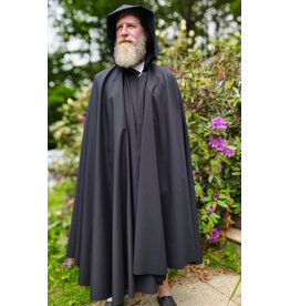 Cloakmakers.com 6046-Washable Black Hard Face Fleece Cloak w/ Rain Resistance & Silver Tone Clasp