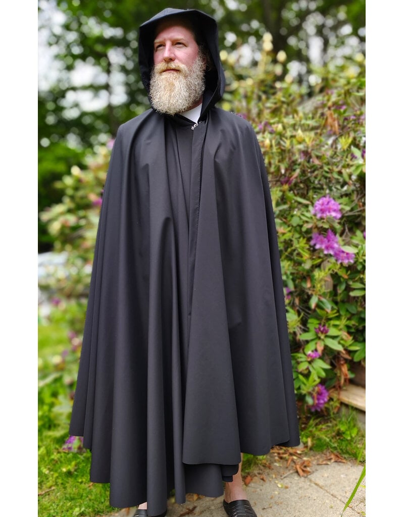 Cloakmakers.com 6046-Washable Black Hard Face Fleece Cloak w/ Rain Resistance & Silver Tone Clasp