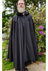 Cloakmakers.com 6046-Washable Black Hard Face Fleece Cloak w/ Rain Resistance & Silver Tone Clasp