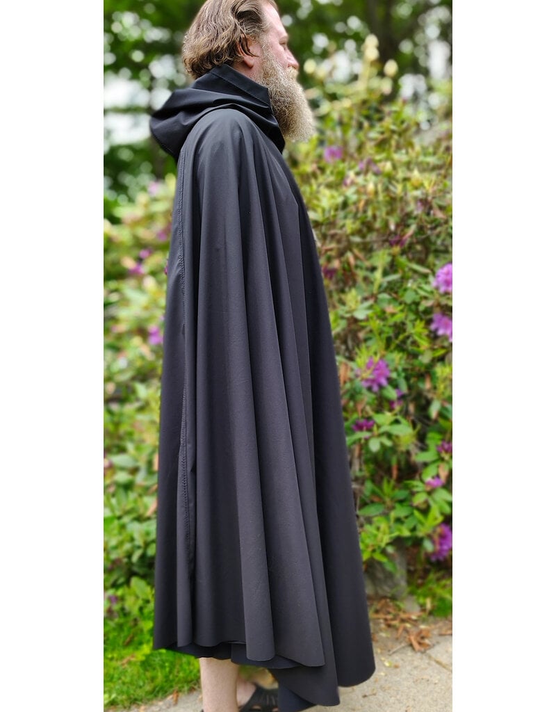 Cloakmakers.com 6046-Washable Black Hard Face Fleece Cloak w/ Rain Resistance & Silver Tone Clasp