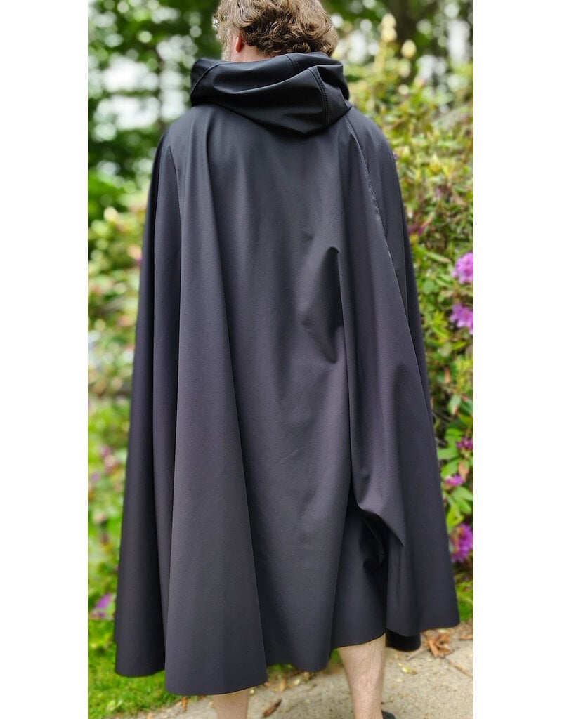 Cloakmakers.com 6046-Washable Black Hard Face Fleece Cloak w/ Rain Resistance & Silver Tone Clasp