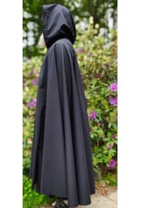 Cloakmakers.com 6046-Washable Black Hard Face Fleece Cloak w/ Rain Resistance & Silver Tone Clasp