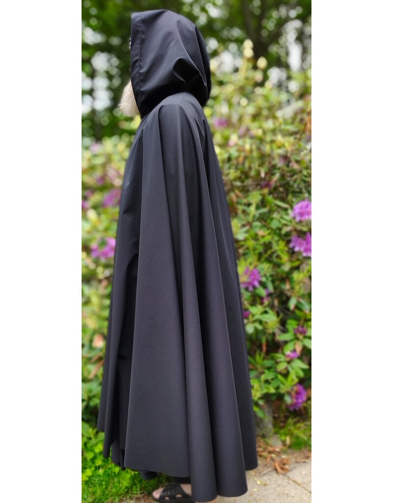 Cloakmakers.com 6046-Washable Black Hard Face Fleece Cloak w/ Rain Resistance & Silver Tone Clasp