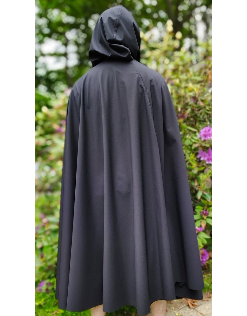 Cloakmakers.com 6046-Washable Black Hard Face Fleece Cloak w/ Rain Resistance & Silver Tone Clasp