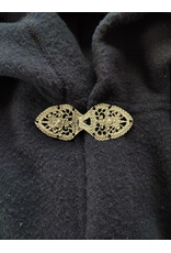 Cloakmakers.com 6047-Washable Midnight Blue Fleece Ruana Cloak w/ Gothic Rose Clasp