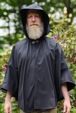 Cloakmakers.com 6049-Washable Short Black Lightweight Fleece Raincloak w/ Silver Tone Clasp