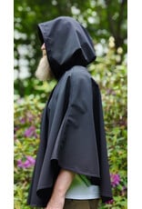 Cloakmakers.com 6049-Washable Short Black Lightweight Fleece Raincloak w/ Silver Tone Clasp