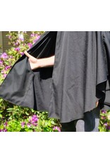 Cloakmakers.com 6051-Washable Black Woven Wool Blend Cloak w/ Purple Velvet Hood Lining & Interior Pockets
