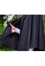 Cloakmakers.com 6055-Washable Short Black Wool Blend Cloak w/ Blue Velvet Hood Lining & Pockets