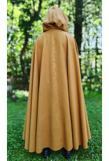 Cloakmakers.com 6028-Amber Gold  Wool Blend Cloak w/ Green Velvet Hood Lining
