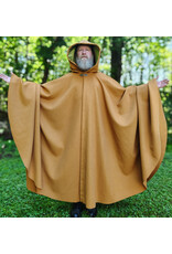 Cloakmakers.com 6028-Amber Gold  Wool Blend Cloak w/ Green Velvet Hood Lining