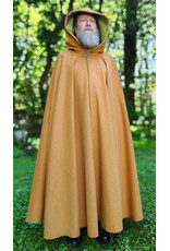 Cloakmakers.com 6028-Amber Gold  Wool Blend Cloak w/ Green Velvet Hood Lining