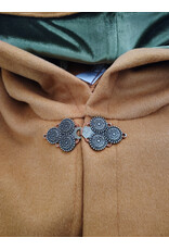 Cloakmakers.com 6028-Amber Gold  Wool Blend Cloak w/ Green Velvet Hood Lining