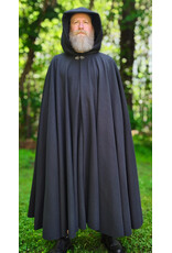 Cloakmakers.com 6056-Washable Almost Black Fleece Cloak w/ Silver Tone Clasp