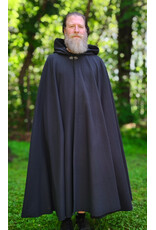 Cloakmakers.com 6056-Washable Almost Black Fleece Cloak w/ Silver Tone Clasp