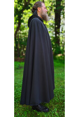 Cloakmakers.com 6056-Washable Almost Black Fleece Cloak w/ Silver Tone Clasp