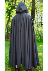Cloakmakers.com 6056-Washable Almost Black Fleece Cloak w/ Silver Tone Clasp
