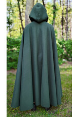 Cloakmakers.com 6057-Washable Long Green Fleece Cloak w/ Antique Bronze Tone Clasp