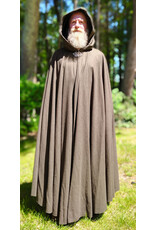 Cloakmakers.com 6059-Washable Brown Wool Blend Ranger Cloak w/ Black Velvet Hood Lining & Celtic Triquetra Knot Clasp