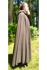 Cloakmakers.com 6059-Washable Brown Wool Blend Ranger Cloak w/ Black Velvet Hood Lining & Celtic Triquetra Knot Clasp