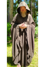 Cloakmakers.com 6059-Washable Brown Wool Blend Ranger Cloak w/ Black Velvet Hood Lining & Celtic Triquetra Knot Clasp