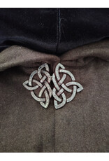 Cloakmakers.com 6059-Washable Brown Wool Blend Ranger Cloak w/ Black Velvet Hood Lining & Celtic Triquetra Knot Clasp