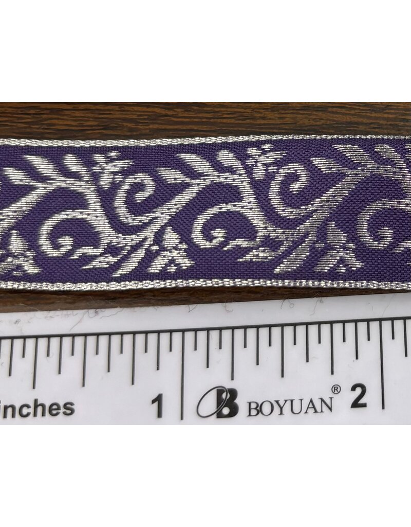 Cloakmakers.com Formal Vine Trim - Silver on Purple