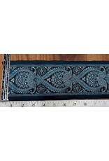 Cloakmakers.com Paisley Wide Trim, Blue/Silver on Navy
