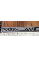 Cloakmakers.com Mongolian Celtic Knot Trim, Black/Silver on Grey