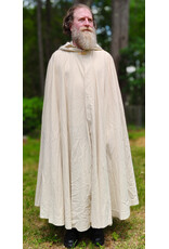 Cloakmakers.com 6066-Washable Cream & Gold Wool Blend Cloak w/ Light Gold Velvet Hood Lining & Gold Tone Clasp