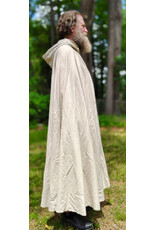 Cloakmakers.com 6066-Washable Cream & Gold Wool Blend Cloak w/ Light Gold Velvet Hood Lining & Gold Tone Clasp