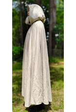 Cloakmakers.com 6066-Washable Cream & Gold Wool Blend Cloak w/ Light Gold Velvet Hood Lining & Gold Tone Clasp