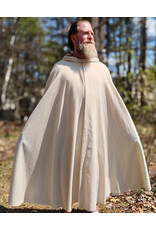 Cloakmakers.com 6066-Washable Cream & Gold Wool Blend Cloak w/ Light Gold Velvet Hood Lining & Gold Tone Clasp
