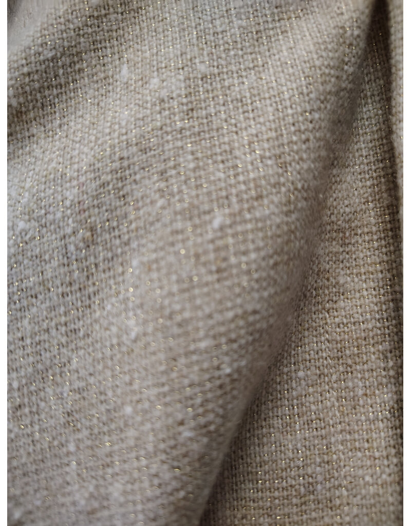 Cloakmakers.com 6066-Washable Cream & Gold Wool Blend Cloak w/ Light Gold Velvet Hood Lining & Gold Tone Clasp