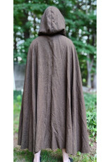 Cloakmakers.com 6067-Washable Greenish Brown Ranger Cloak w/ Black Velvet Hood Lining & Bronze Tone Clasp