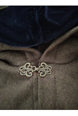 Cloakmakers.com 6067-Washable Greenish Brown Ranger Cloak w/ Black Velvet Hood Lining & Bronze Tone Clasp
