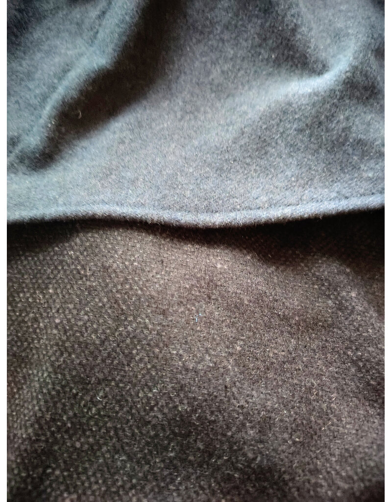 Cloakmakers.com 6069-Washable Dual Layer Blue & Charcoal Wool Blend Mantel Cloak w/ Black Velvet Hood Lining & Pockets